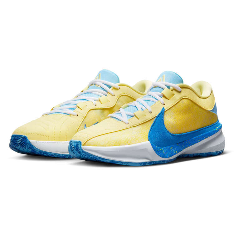 Nike Zoom Freak 5 Basketball Shoes, Yellow/Blue, rebel_hi-res