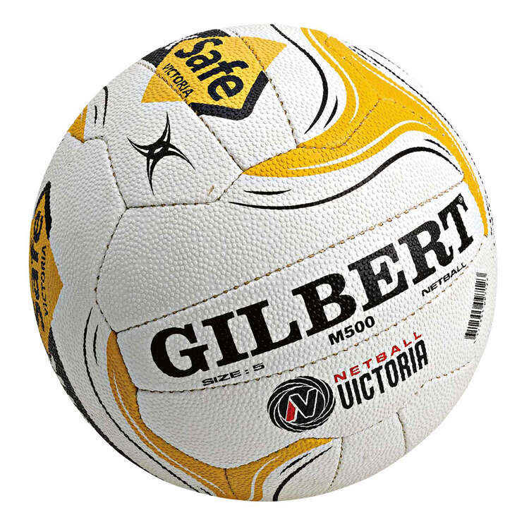 Gilbert Vic M500 Worksafe Netball White / Yellow 5, , rebel_hi-res