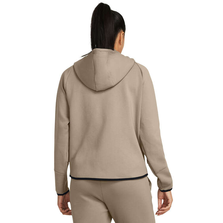 Under Armour Womens Unstoppable Fleece Full Zip Hoodie, Taupe, rebel_hi-res