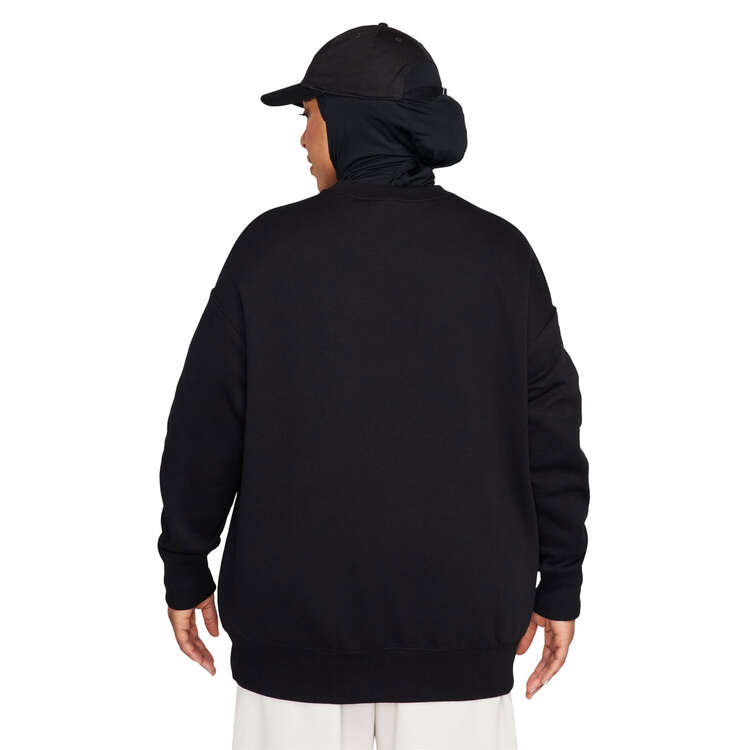 Nike Womens Sportswear Phoenix Fleece Oversized Crewneck Sweatshirt. Black XS, Black, rebel_hi-res