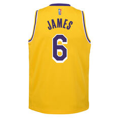 Los Angeles Lakers LeBron James 2021/22 Kids Icon Swingman Jersey, Yellow, rebel_hi-res