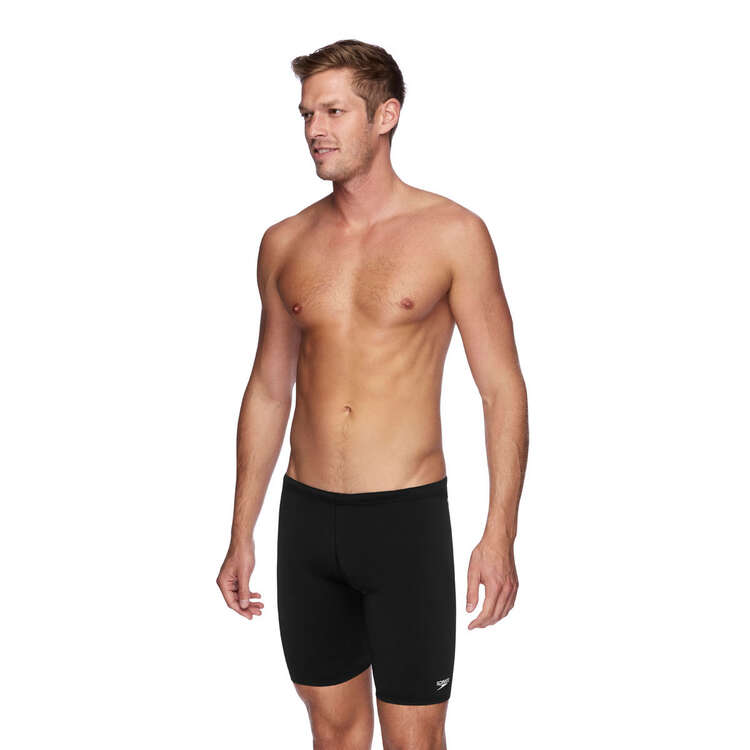 Speedo Mens Basic Waterboy Swim Shorts, Black, rebel_hi-res