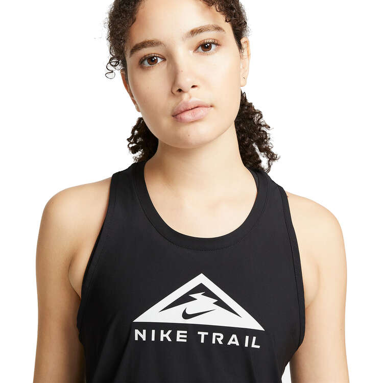 Nike Womens Dri-FIT Trail Running Tank, Black, rebel_hi-res