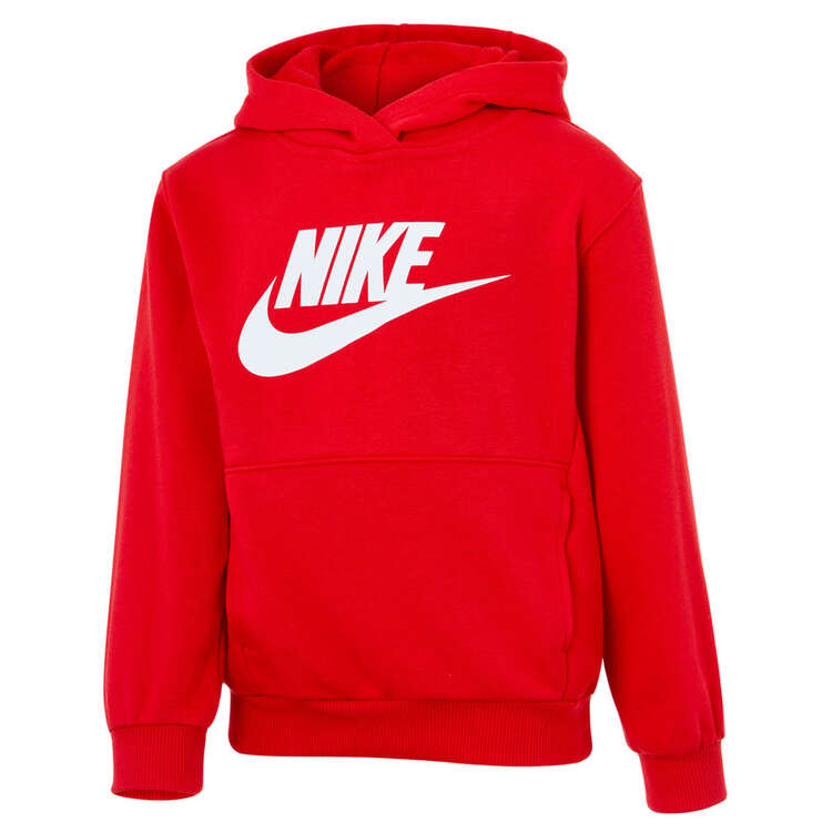 Nike Junior Boys Sportswear Club French Terry Hoodie, Red/White, rebel_hi-res