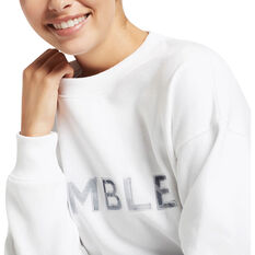 Nimble Womens Chill Time Crew Sweatshirt White XS, White, rebel_hi-res