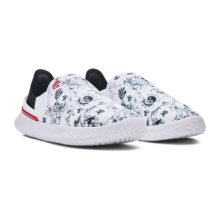 Under Armour Curry Bruce Lee Slipspeed Casual Shoes, White/Black, rebel_hi-res
