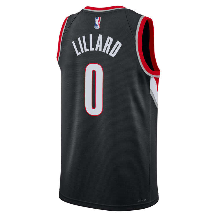 Portland Trail Blazers Damian Lillard Mens Icon Edition Basketball Jersey Black S, Black, rebel_hi-res