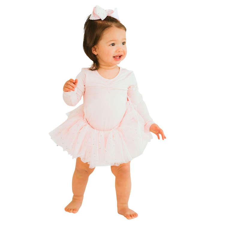 Flo Dance Baby Girl Long Sleeve Leotard Pink 0-3 Months, Pink, rebel_hi-res