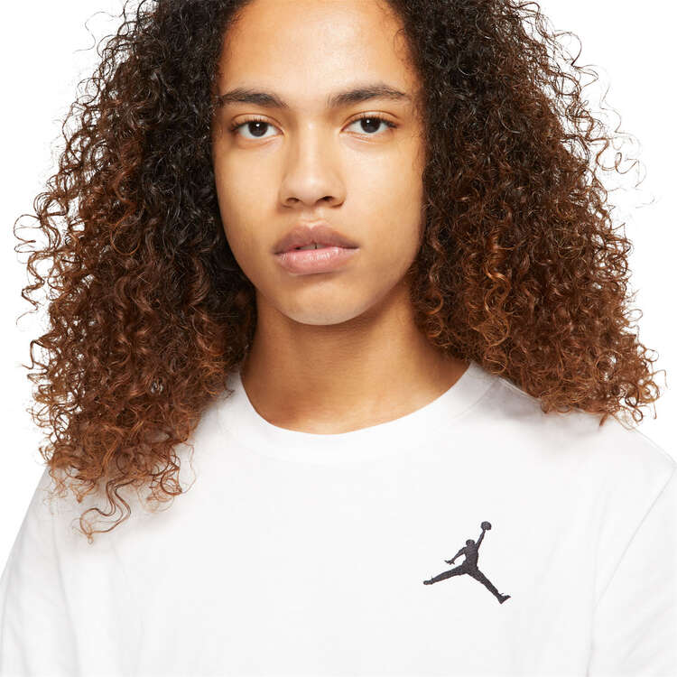Jordan Mens Jumpman Embroidered Tee White/Black S | Rebel Sport