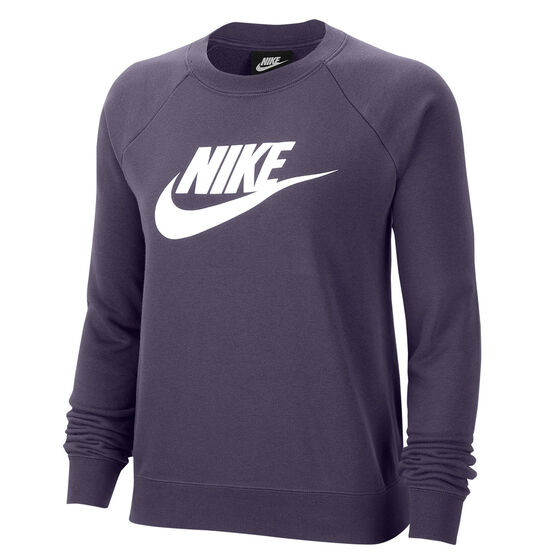 Nike Womens Sportswear Essential Fleece Sweatshirt Purple XS, Purple, rebel_hi-res