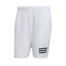 adidas Mens Club Tennis 3-Stripes Shorts, White, rebel_hi-res