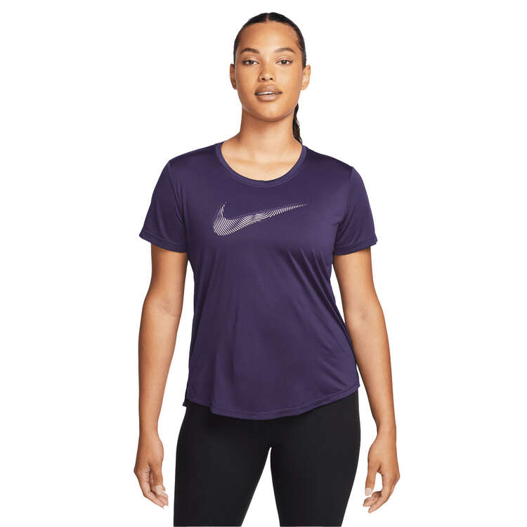 Nike Womens Dri-FIT Swoosh Running Tee, Purple, rebel_hi-res