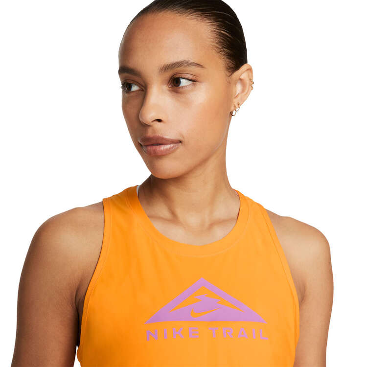 Nike Womens Dri-FIT Trail Running Tank, Orange, rebel_hi-res
