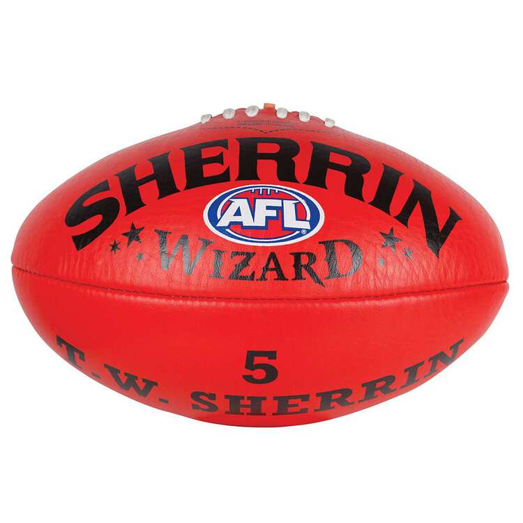 Sherrin Wizard Australian Rules Football Red 5, Red, rebel_hi-res