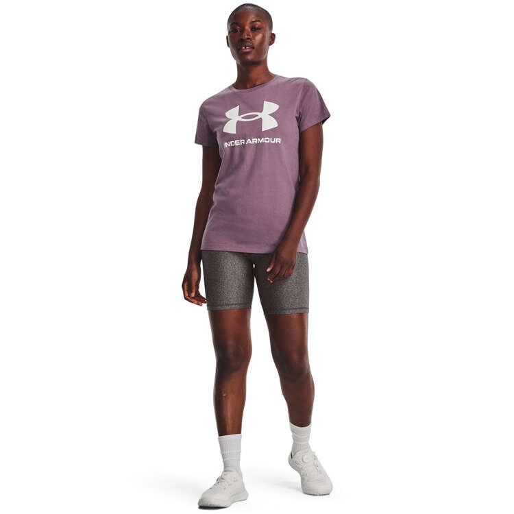 Under Armour Womens Sportstyle Graphic Tee, Purple, rebel_hi-res