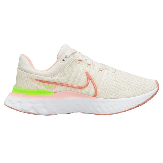 Nike React Infinity Run Flyknit 3 Womens Running Shoes, White/Pink, rebel_hi-res