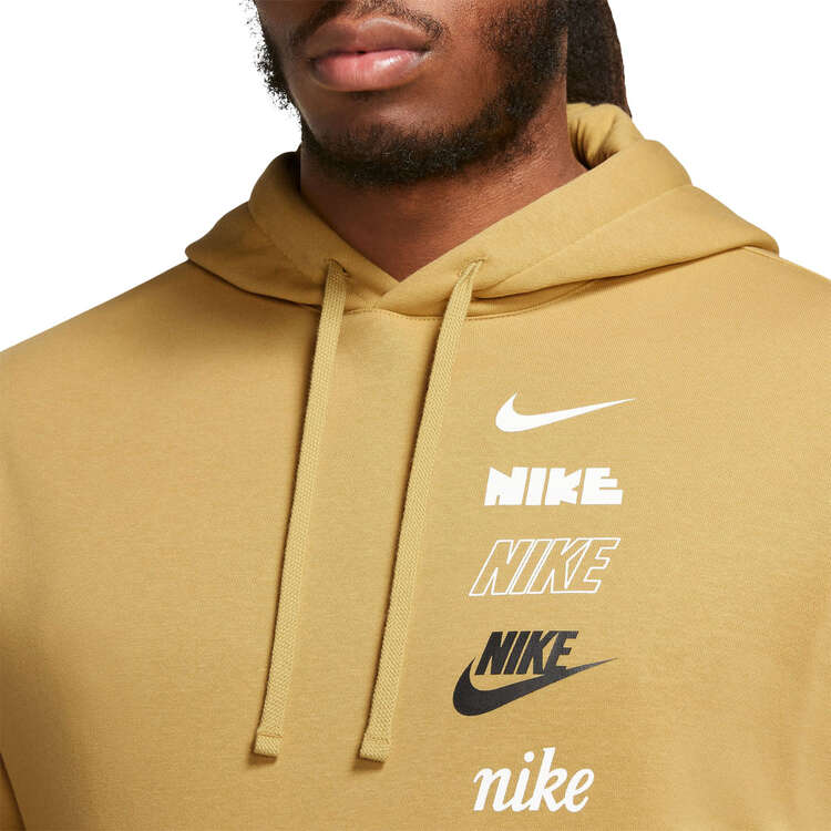 Nike Mens Club Fleece+ Brushed Back Hoodie Yellow XXL, Yellow, rebel_hi-res