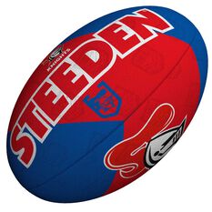Steeden NRL Newcastle Knights 11 Inch Supporter Rugby League Ball Blue/Red 11 Inch, , rebel_hi-res