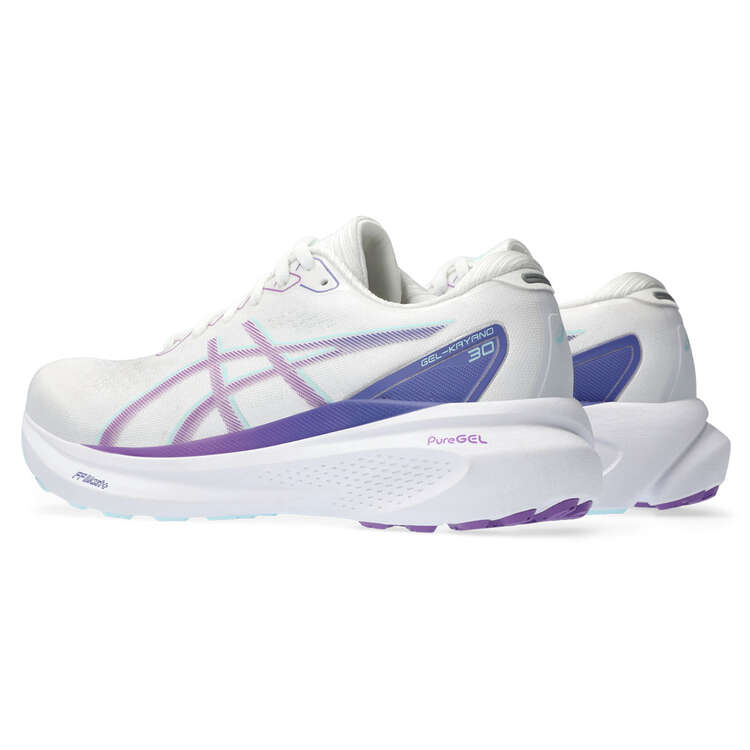 Asics GEL Kayano 30 Womens Running Shoes, White/Purple, rebel_hi-res