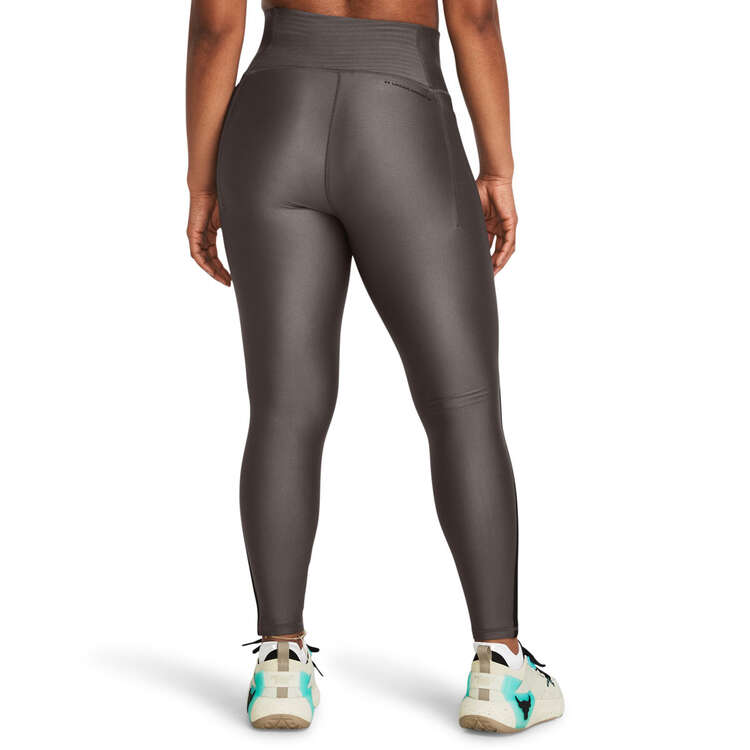 Under Armour Womens Project Rock All Train HeatGear Ankle Tights Grey XS, Grey, rebel_hi-res