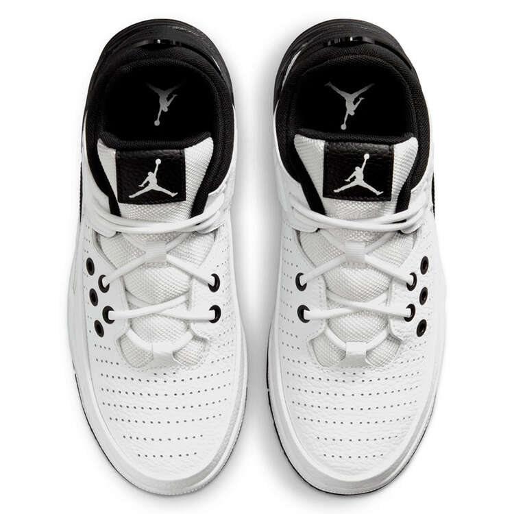 Jordan Max Aura 5 GS Kids Basketball Shoes, White/Black, rebel_hi-res