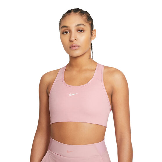 Nike Womens Swoosh Medium Support Sports Bra Pink XS, Pink, rebel_hi-res