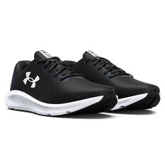 Under Armour Charged Pursuit 3 Mens Running Shoes, Black/Silver, rebel_hi-res