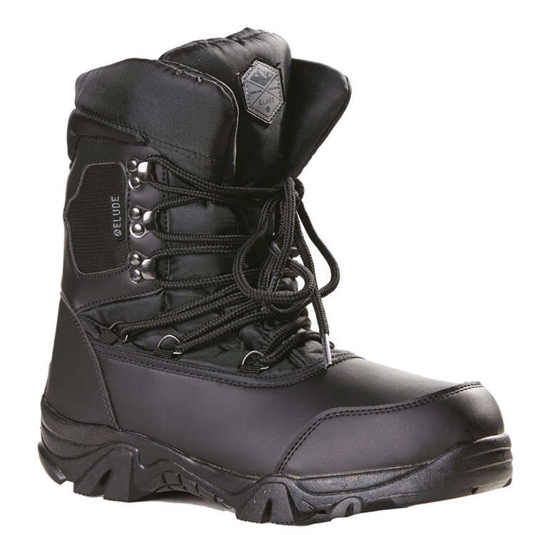 Elude Mens Hi Top Snow Boots Black 7, Black, rebel_hi-res