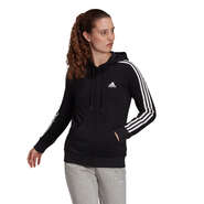 adidas Womens Essentials 3-Stripes Full Zip Fleece Hoodie, , rebel_hi-res