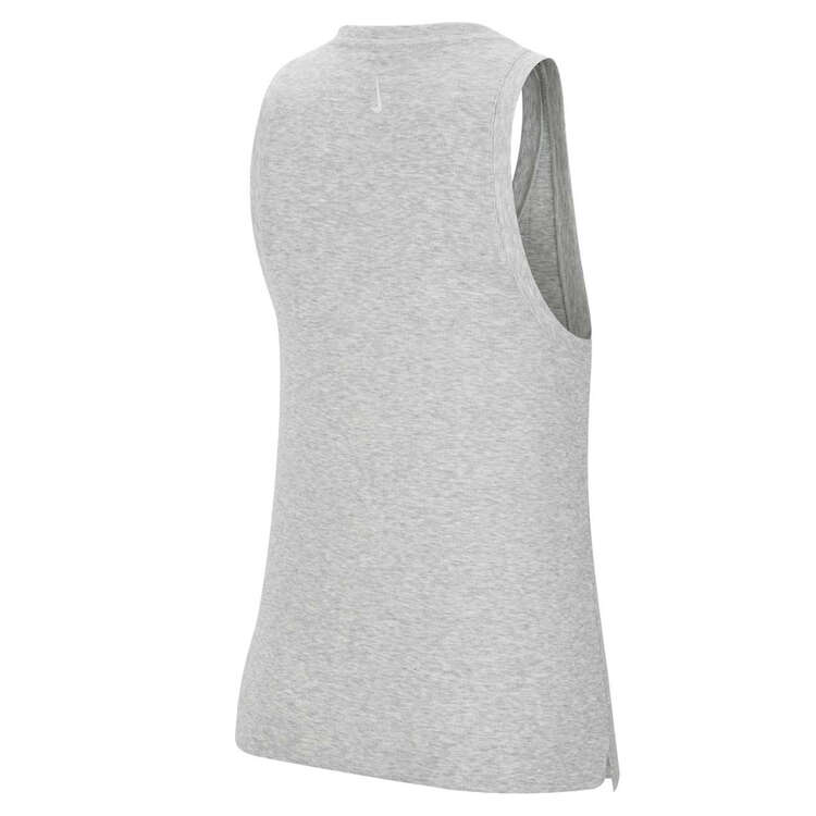 Nike Womens Yoga Henley Tank Grey M, Grey, rebel_hi-res