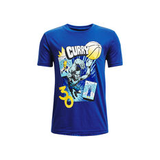Under Armour Boys Curry Comic Book Tee Royal/White XS, , rebel_hi-res