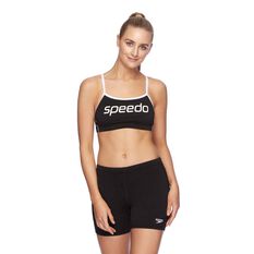 Speedo Womens Swim Sport Short Black 8 8, Black, rebel_hi-res