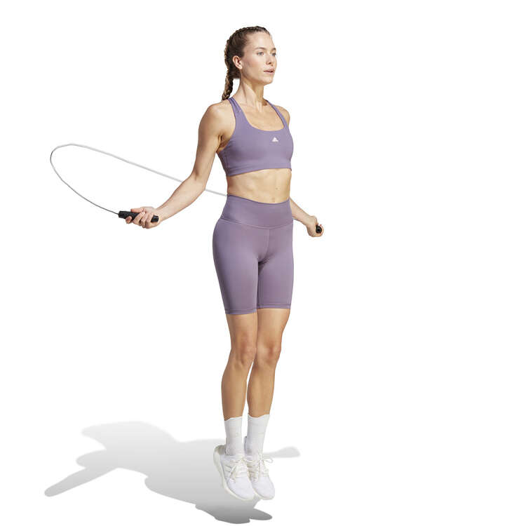 adidas Womens Optime Bike Shorts, Purple, rebel_hi-res