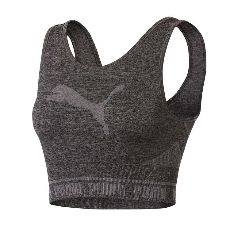 Puma Womens Evoknit Crop Top Sports Bra Grey XS, Grey, rebel_hi-res
