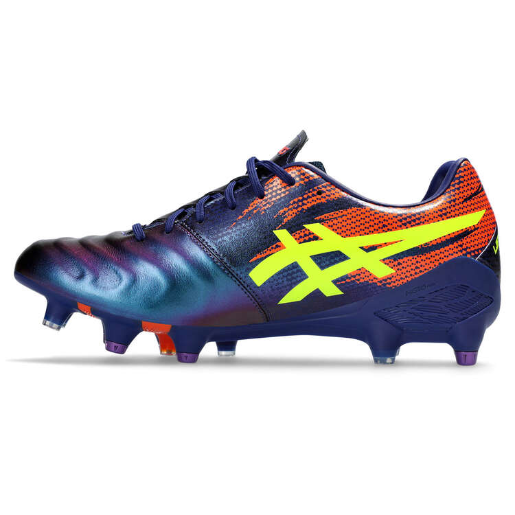 Asics Lethal Tigreor FF Hybrid Rugby Boots, Blue/Yellow, rebel_hi-res