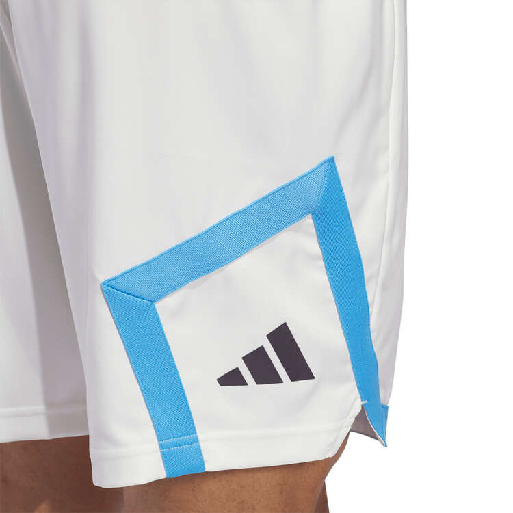 adidas Mens Trae Foundation Basketball Shorts, White, rebel_hi-res
