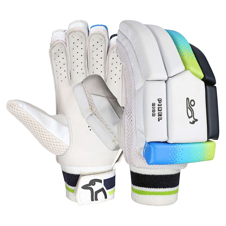 Kookaburra Pixel Giga Cricket Batting Gloves, White/Blue, rebel_hi-res