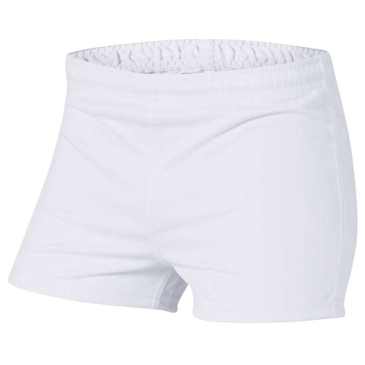 Burley Mens Pull On Baggy AFL Shorts, White, rebel_hi-res