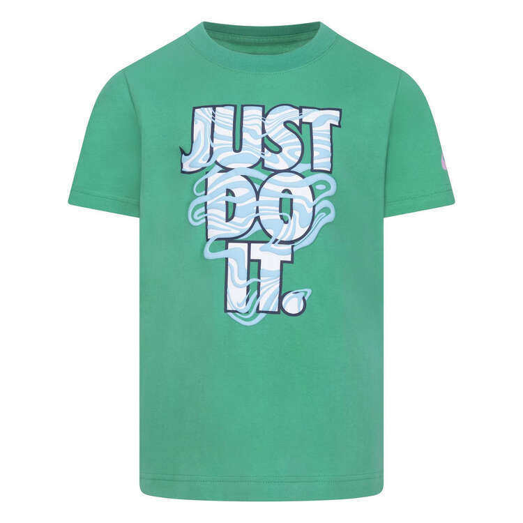 Nike Junior Kids Just Do It Waves Tee, Green, rebel_hi-res