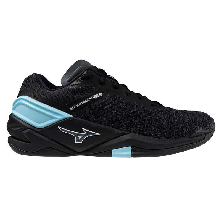 Mizuno Wave Stealth Neo NB D Womens Netball Shoes Black/Blue US 6.5, Black/Blue, rebel_hi-res
