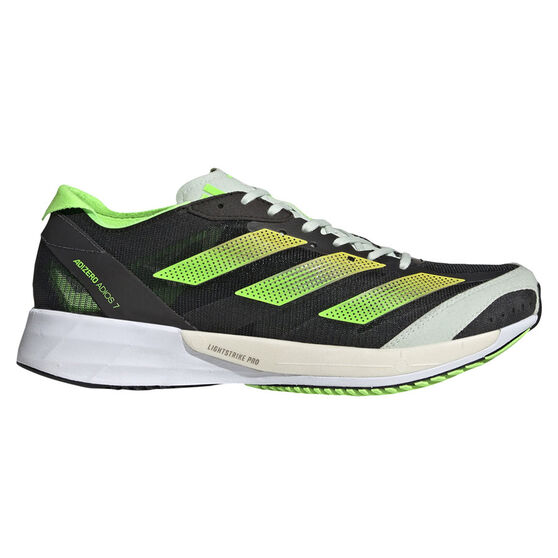 adidas Adizero Adios 7 Womens Running Shoes, Black/Green, rebel_hi-res