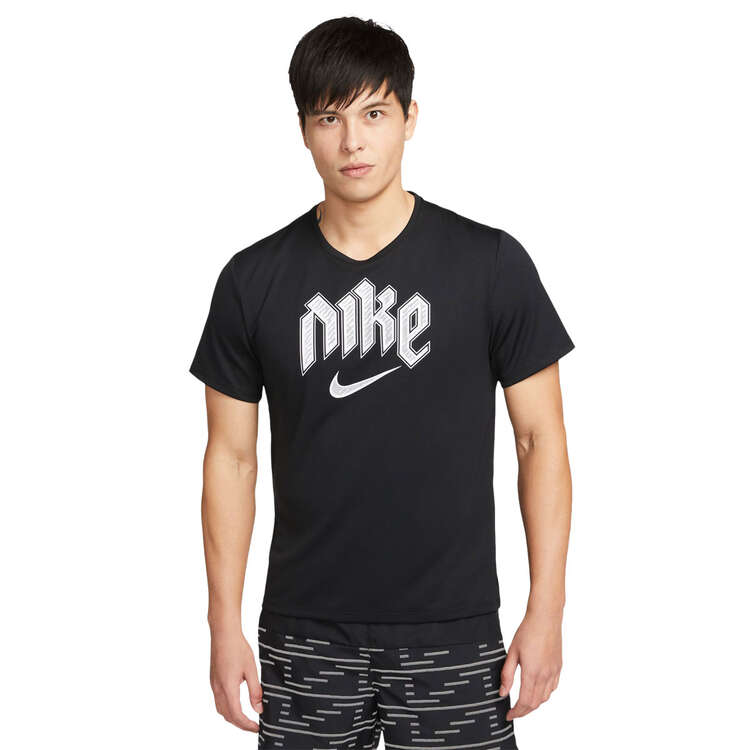 Nike Mens Dri-FIT UV Run Division Miler Top Black M, Black, rebel_hi-res