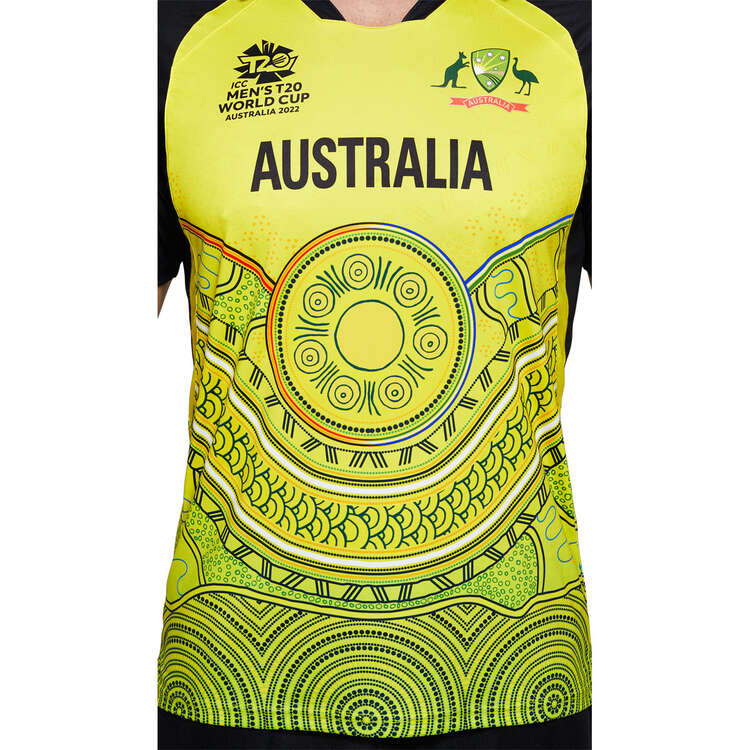 Cricket Australia 2022 Mens T20 World Cup Shirt, Yellow, rebel_hi-res