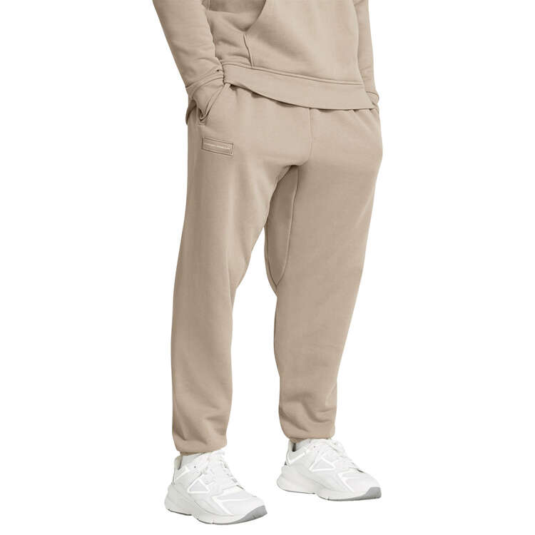 Under Armour Mens UA Heavyweight Terry Jogger Pants, Taupe, rebel_hi-res