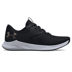 Under Armour Charged Aurora 2 Womens Running Shoes, Black/Silver, rebel_hi-res