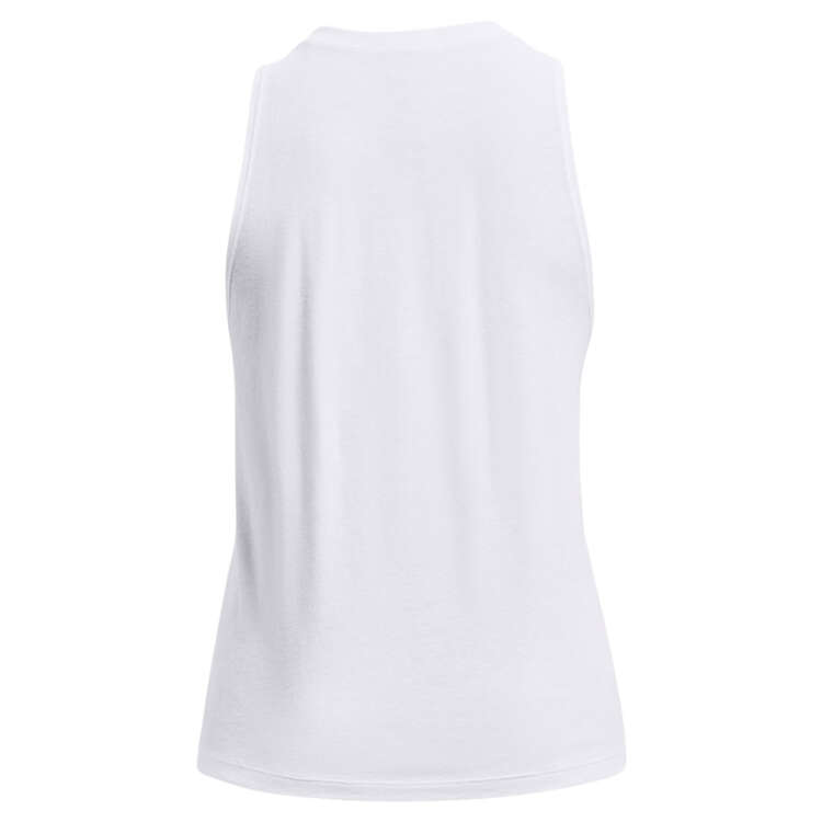 Under Armour Womens Graphic Muscle Tank, White, rebel_hi-res