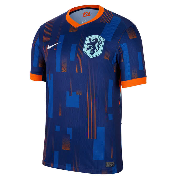 Netherlands 2024 Mens Stadium Away Football Jersey Blue/Orange S, Blue/Orange, rebel_hi-res