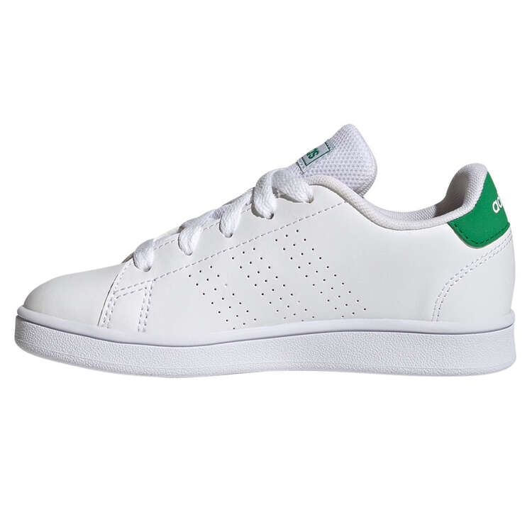 adidas Advantage Court Lace Kids Casual Shoes White/Green US 11, White/Green, rebel_hi-res