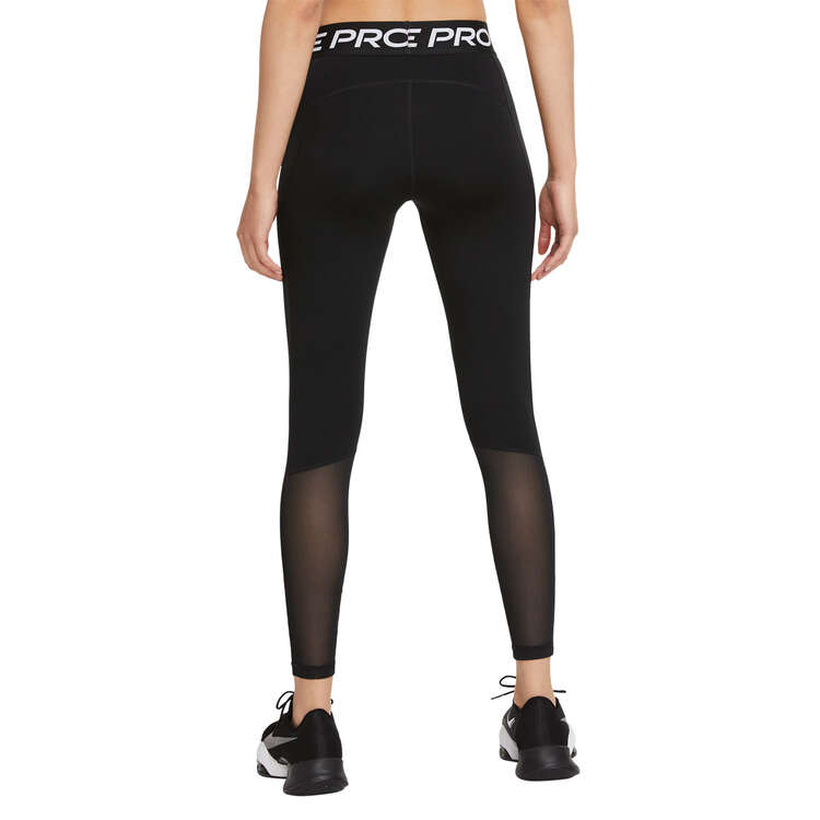 Nike Pro Womens Dri-FIT Mid-Rise Graphic Tights Black XXS, Black, rebel_hi-res