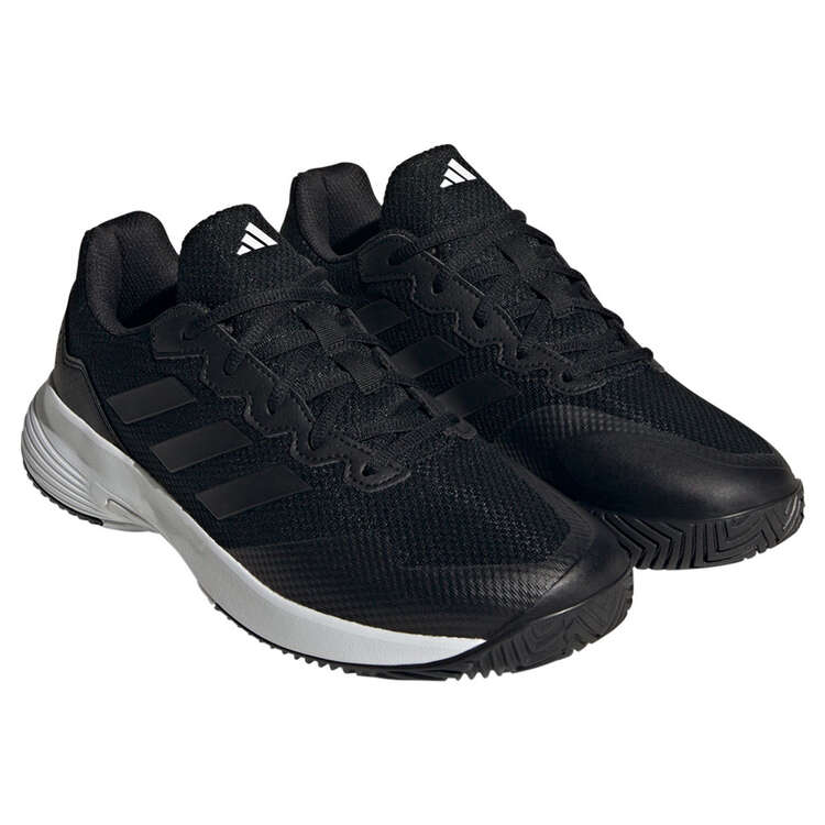 adidas GameCourt 2 Mens Tennis Shoes, Black/White, rebel_hi-res